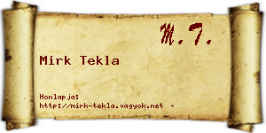 Mirk Tekla névjegykártya